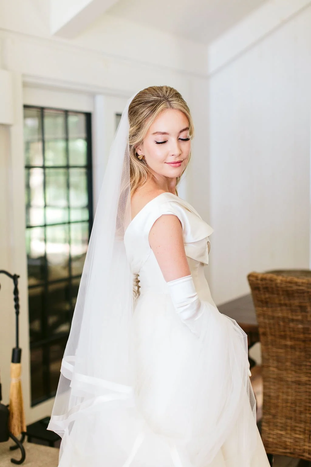 bridal portrait at home