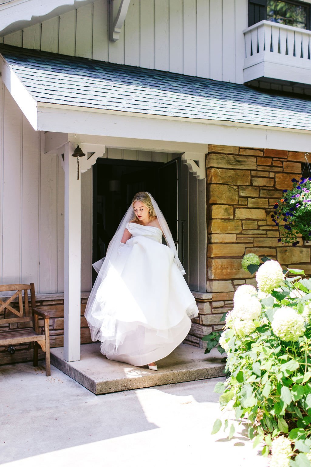 bride going to church