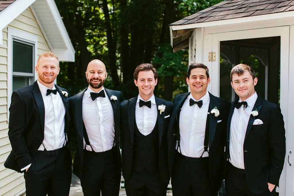 groomsmen photo in door county