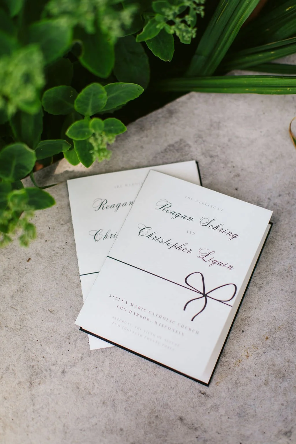 wedding program at Stella Maris Catholic Church