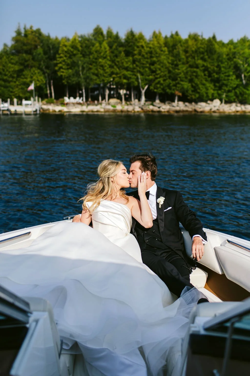 wedding photos on a boat