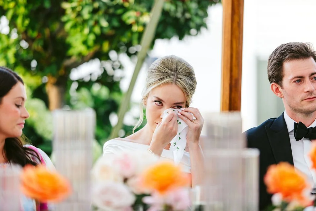 emotional bride at door county wedding