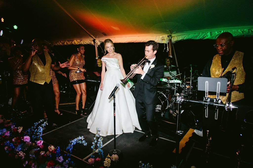 groom playing musical instrument