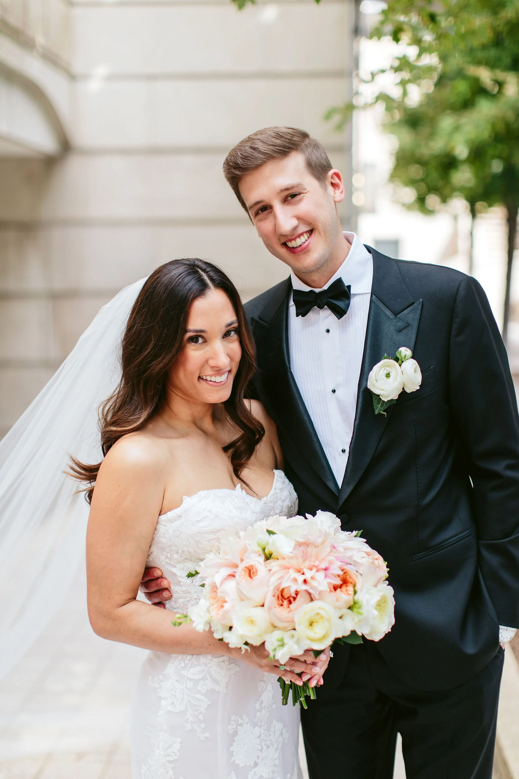 traditional bride and groom portrait