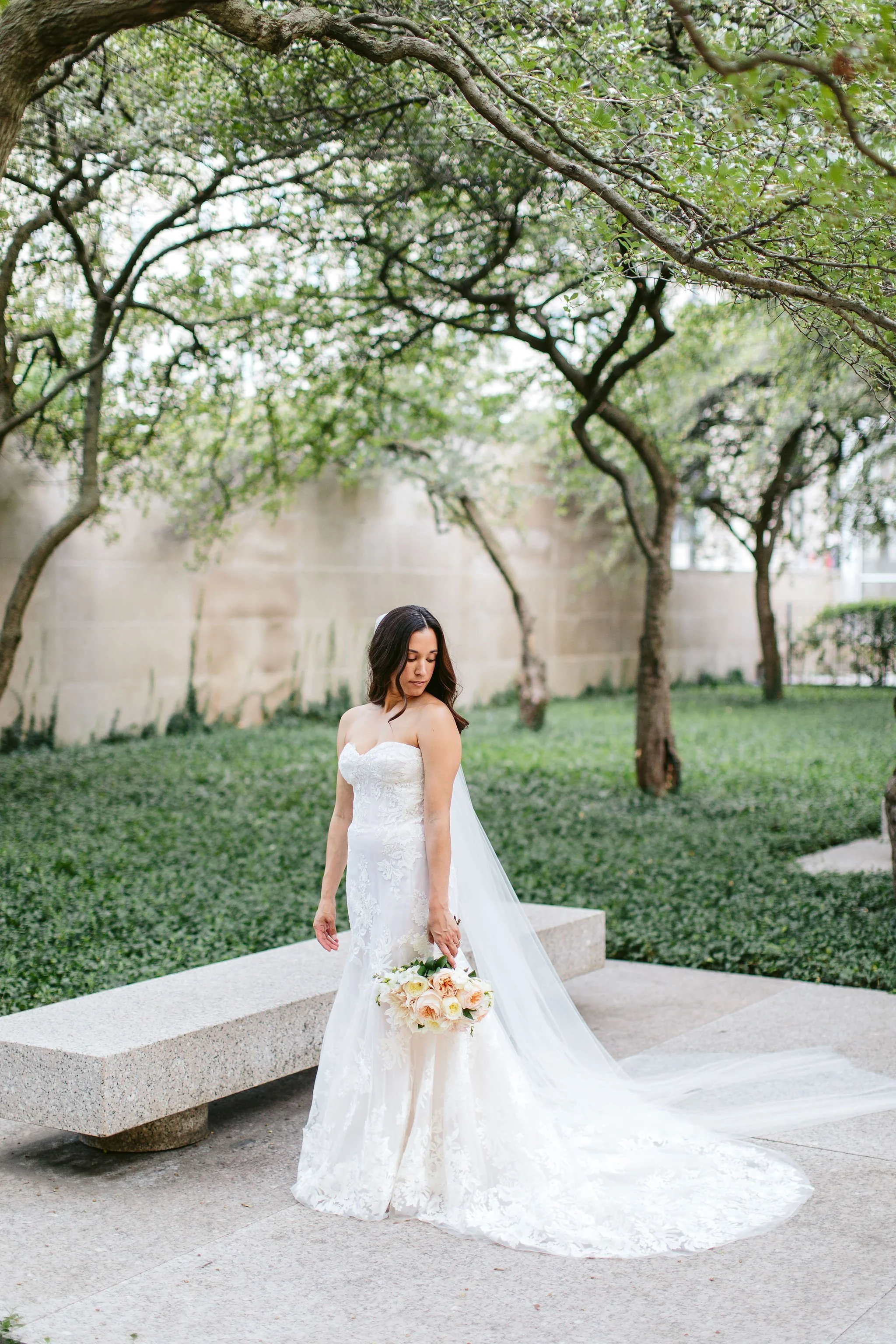 bridal portrait at chicago art institute