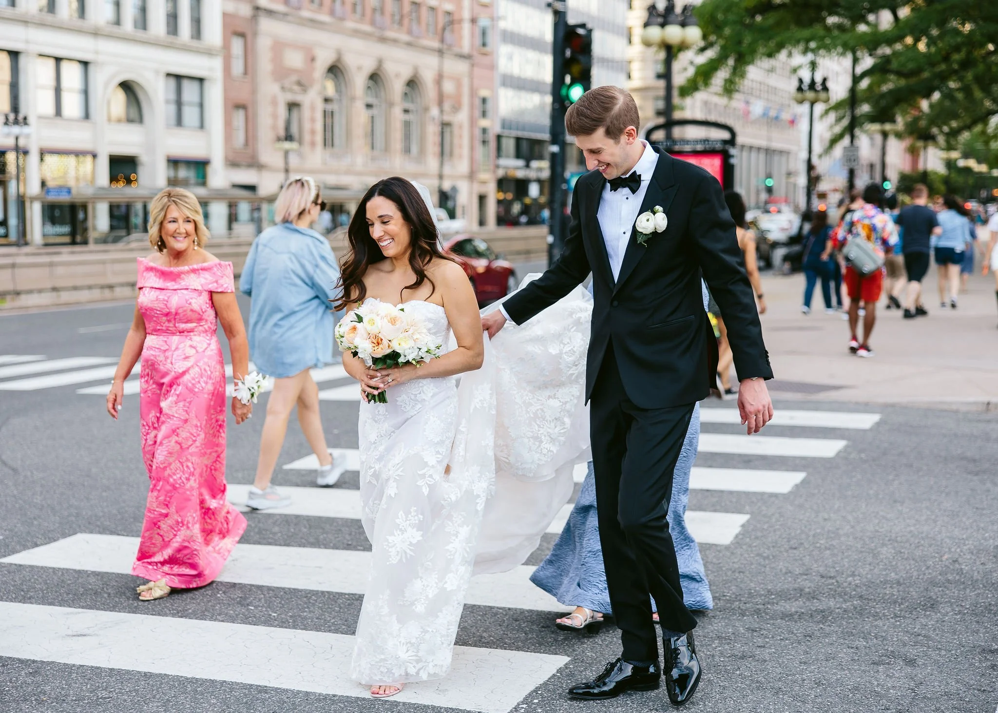 candid wedding portrait in chicago