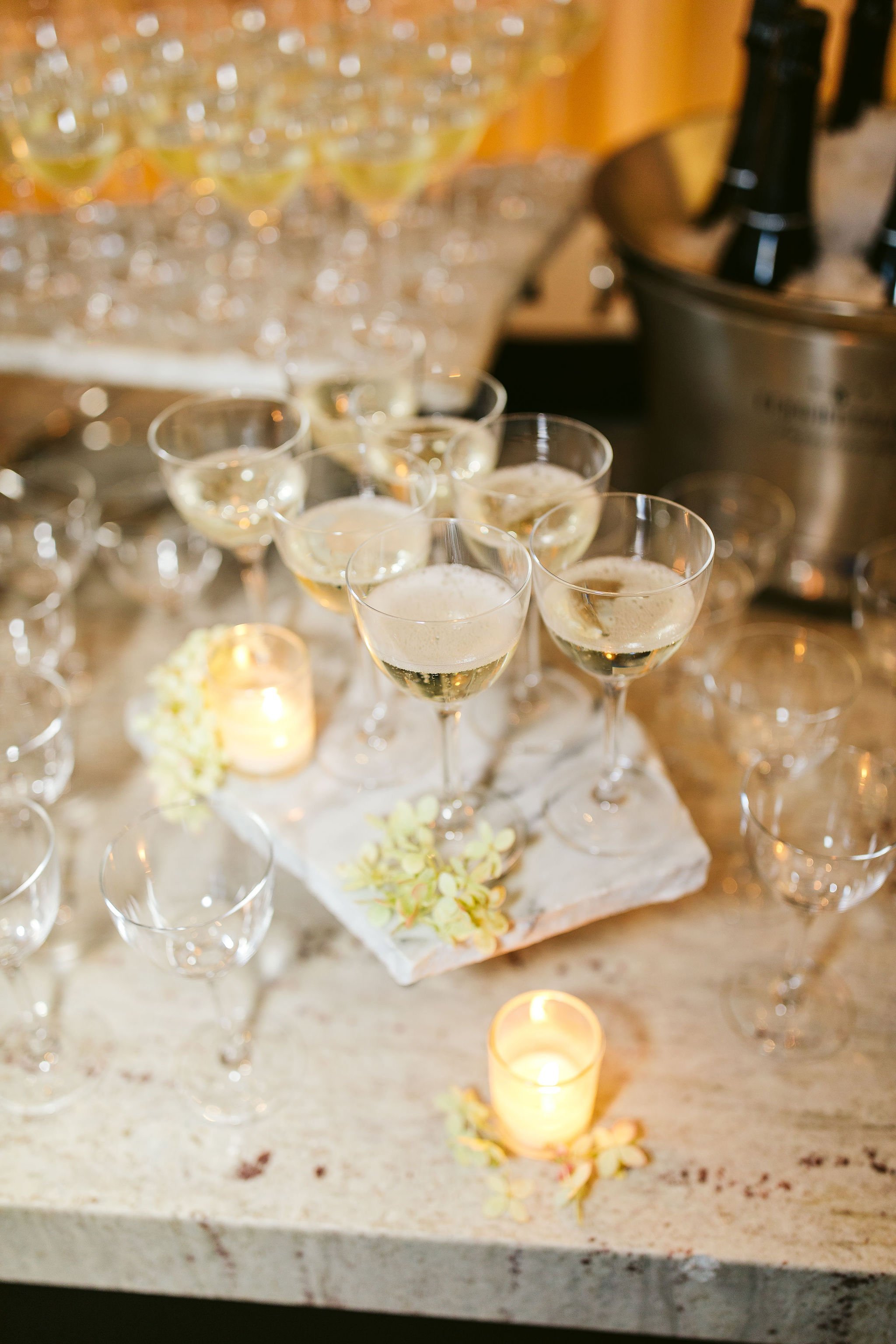 champagne at wedding