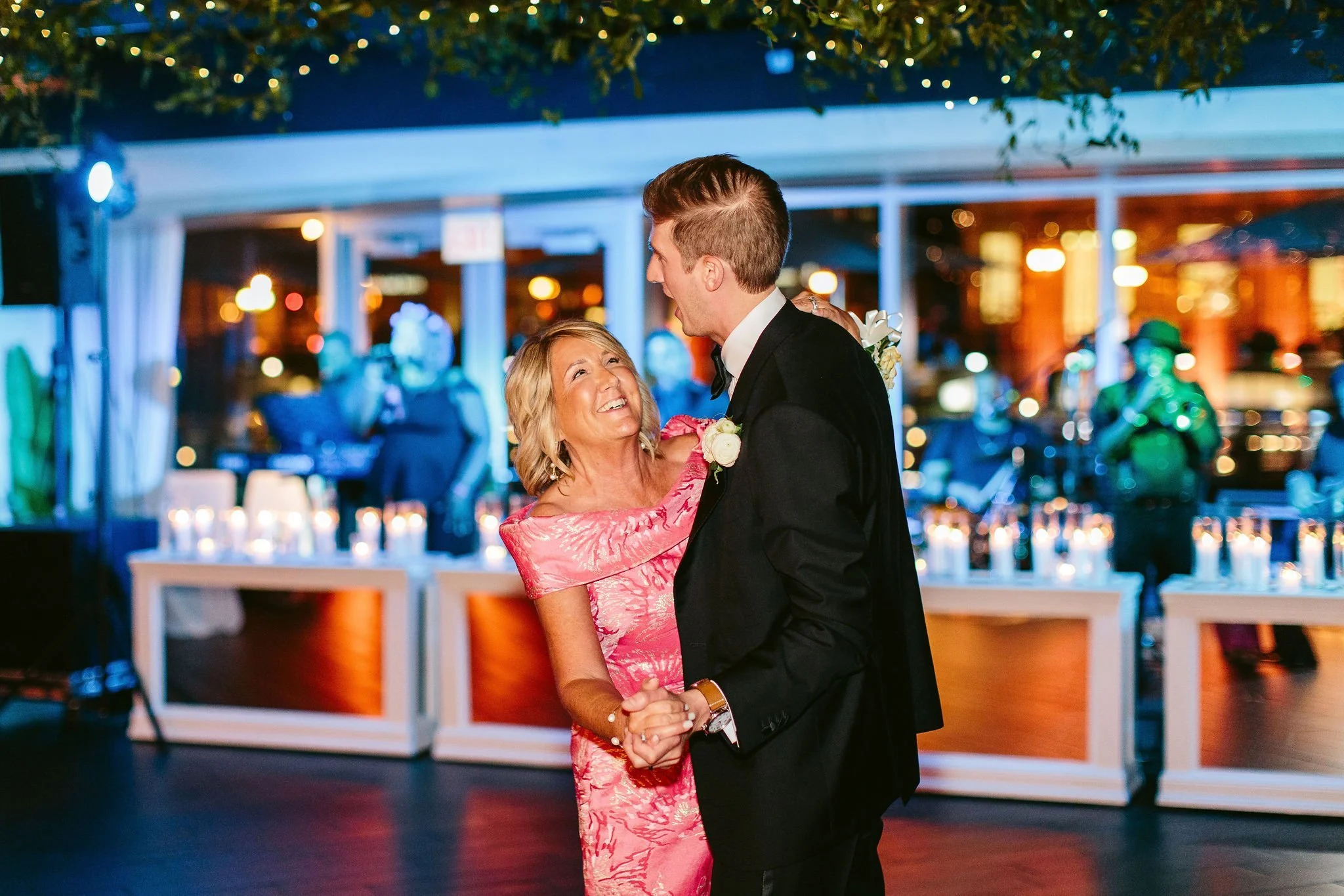 mother and son dance at wedding reception