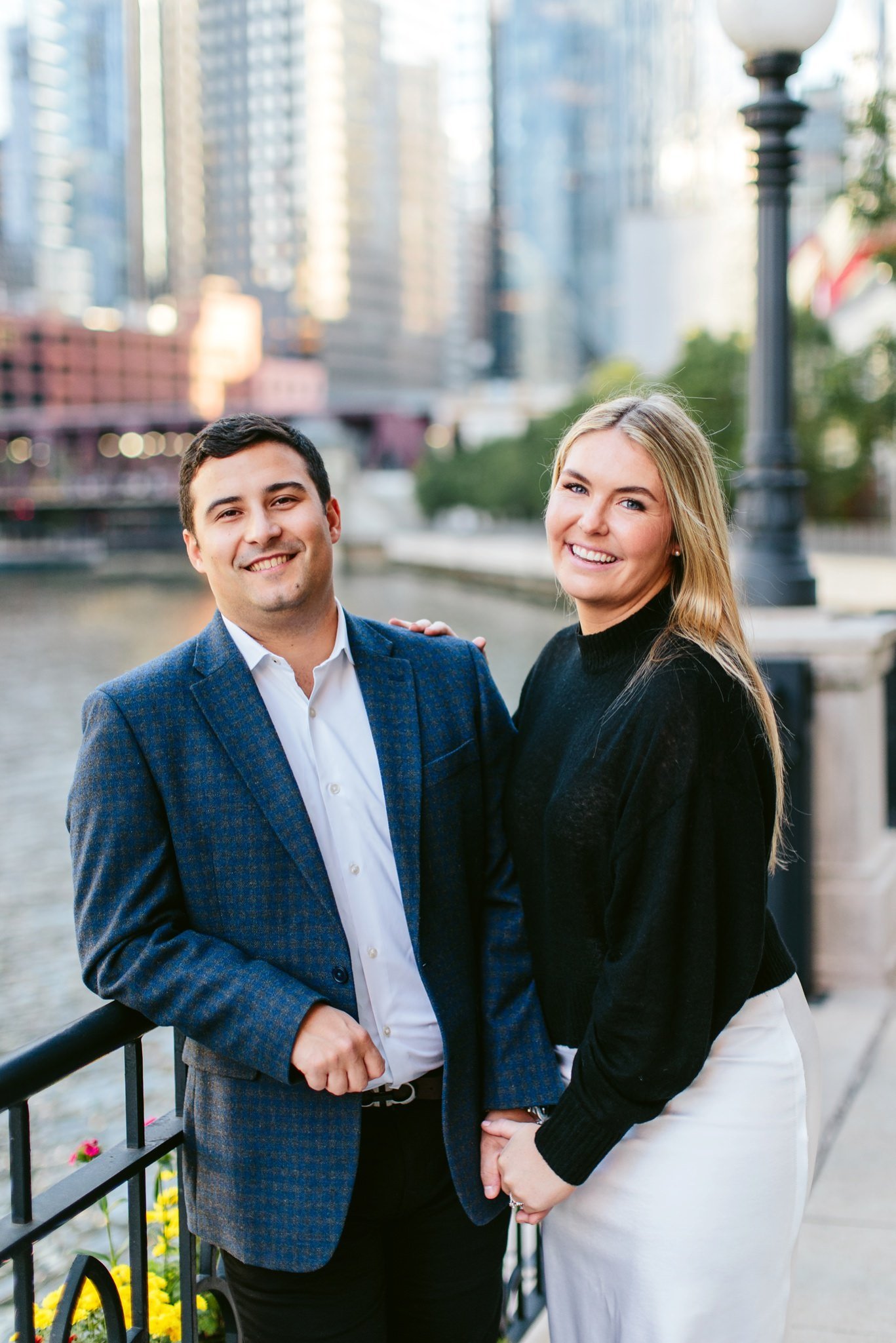 chicago river engagement session