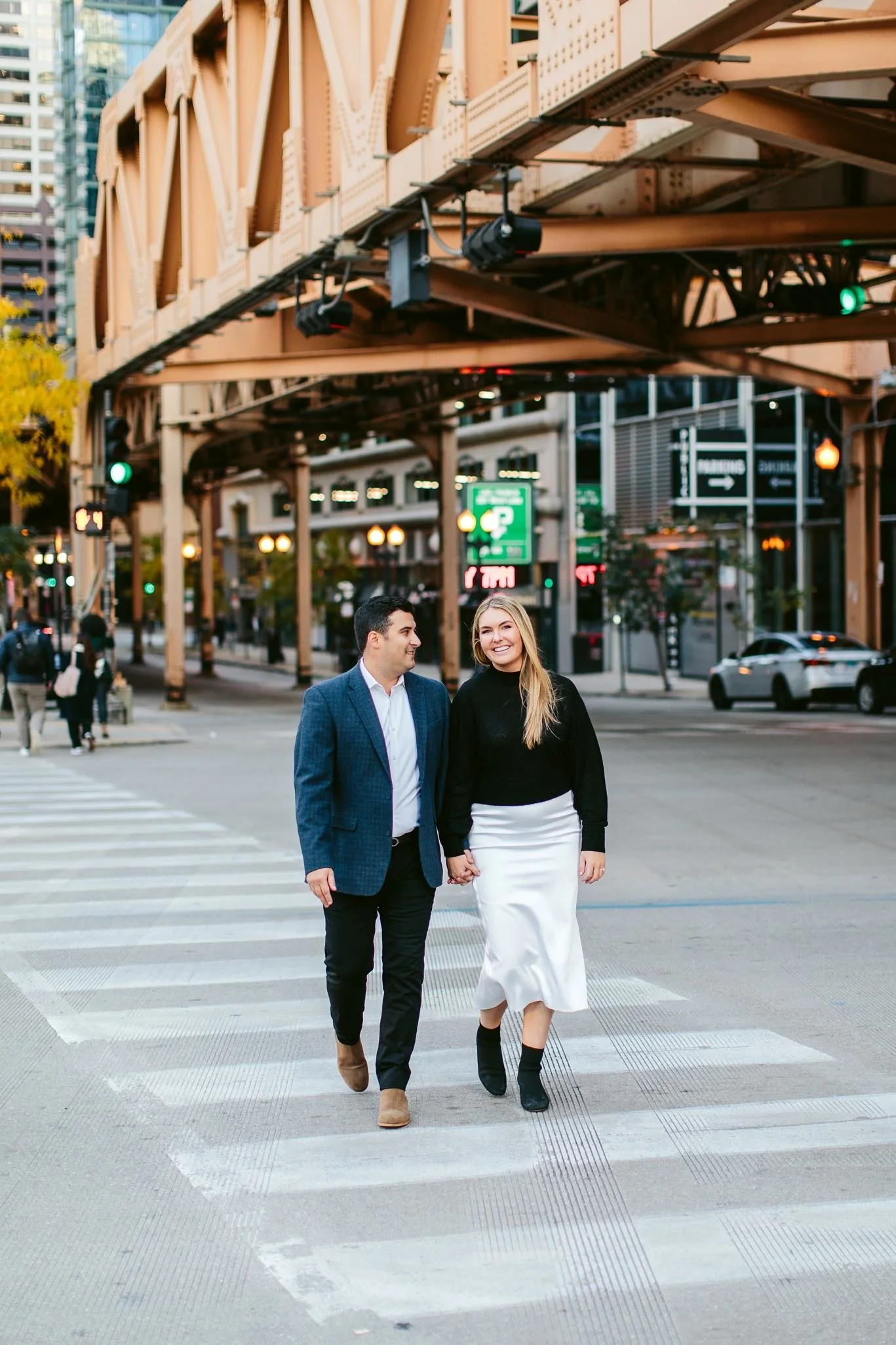 downtown chicago engagement session