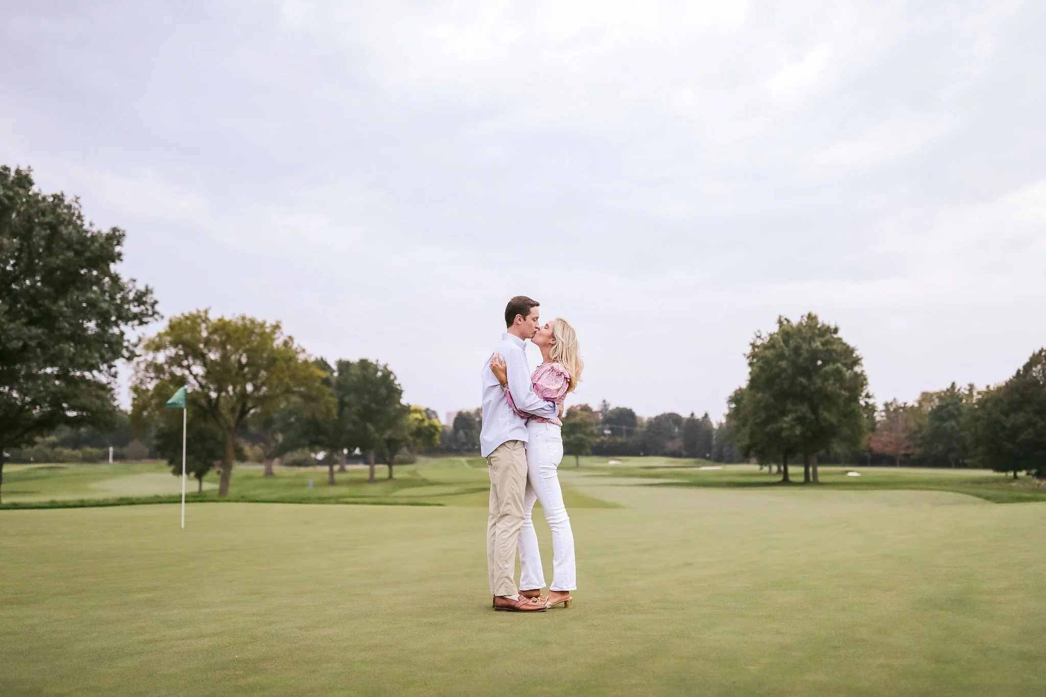 engagement session at golf course