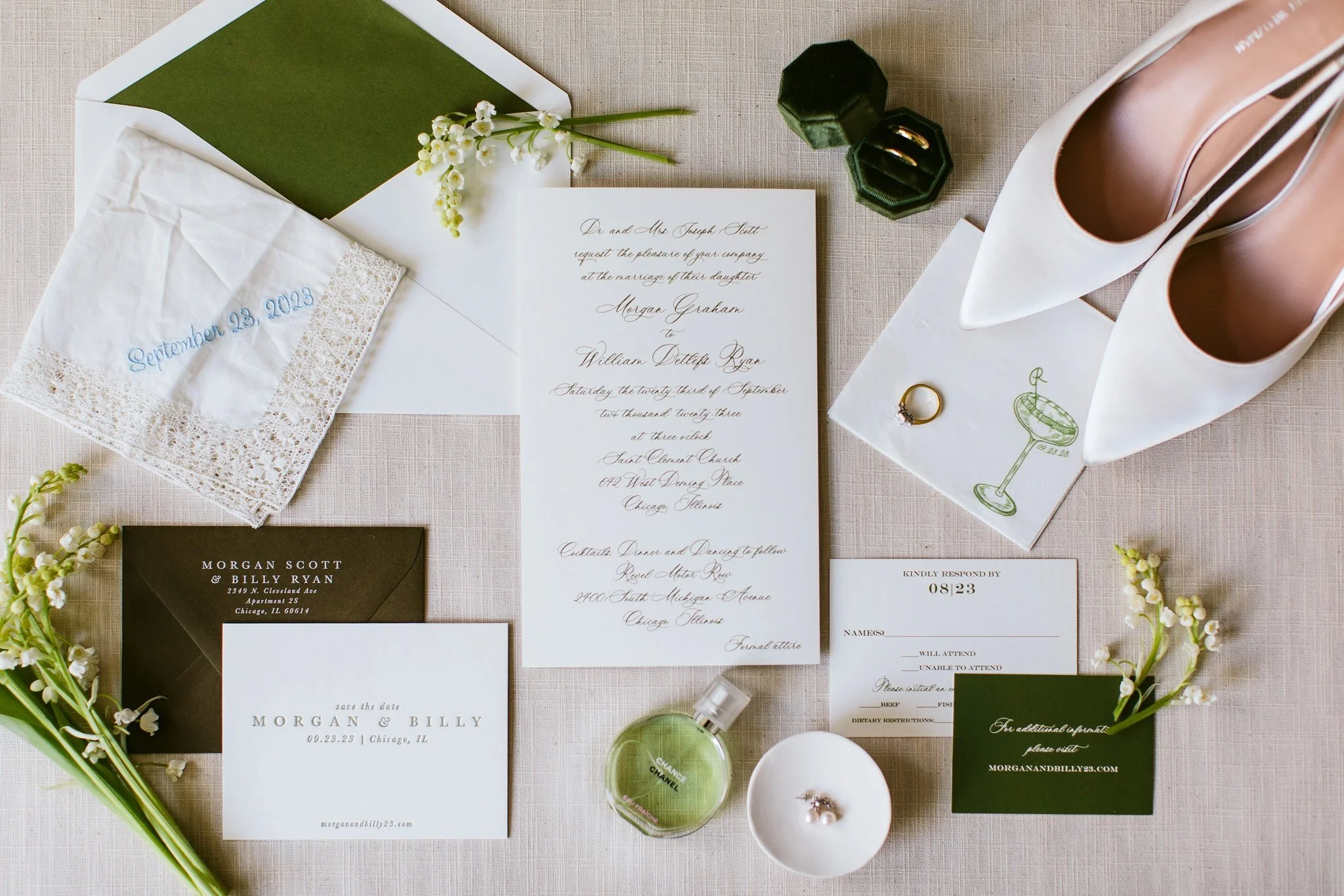 invitation suite for chicago wedding