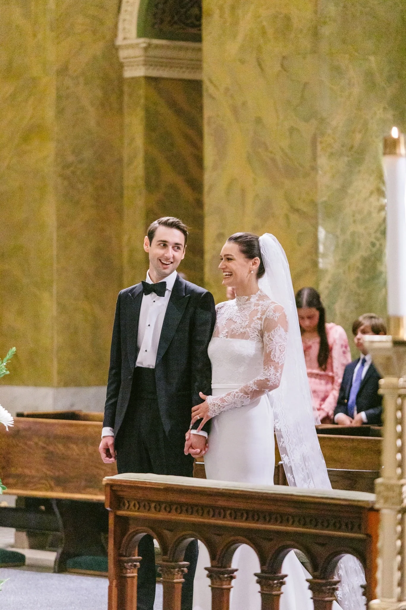 bride and groom at st clement