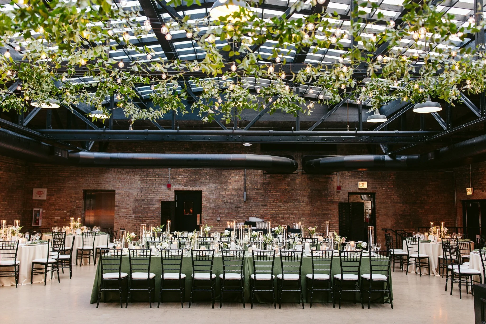 revel motor row wedding decor