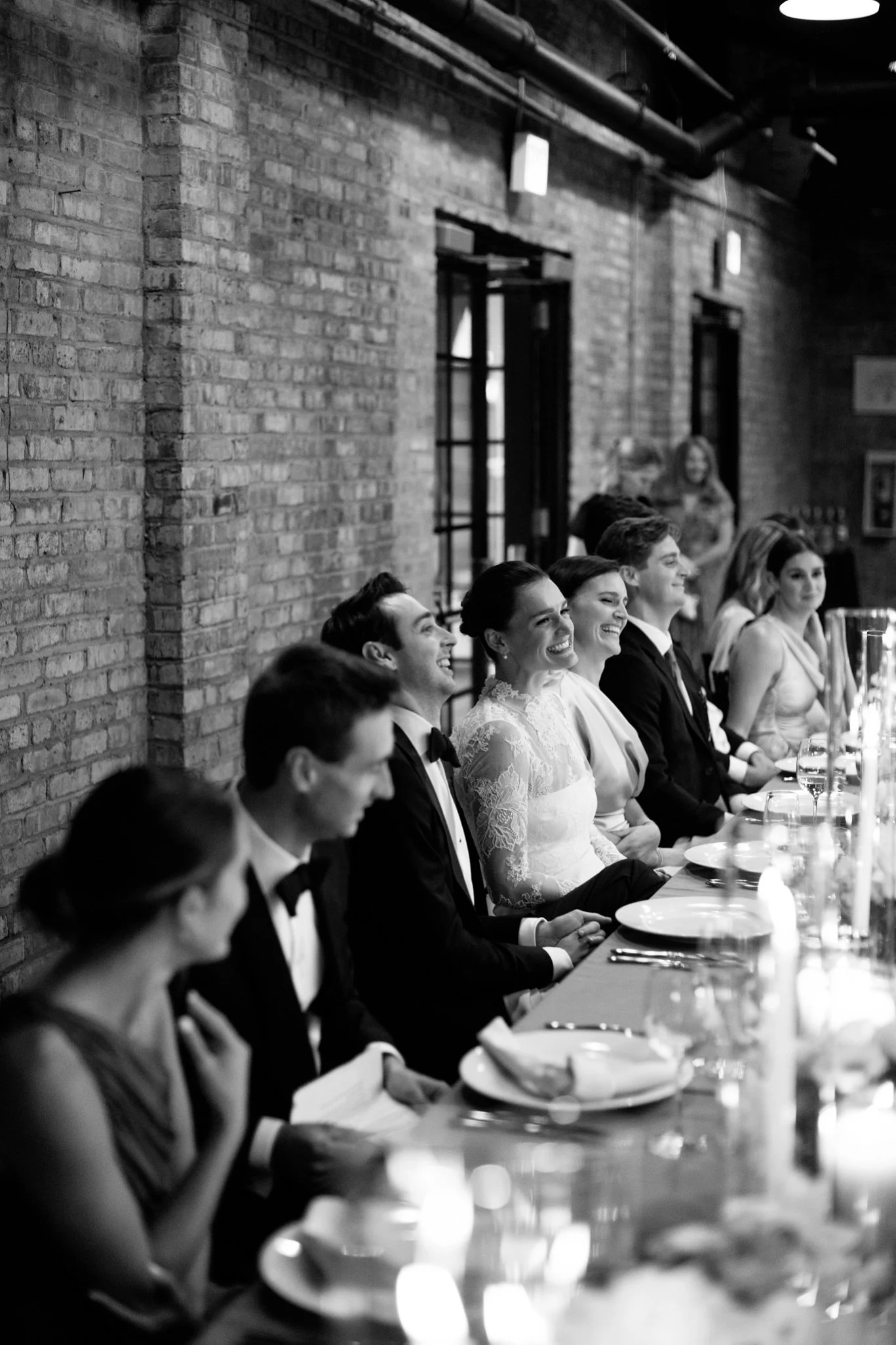 bride laughter during speeches