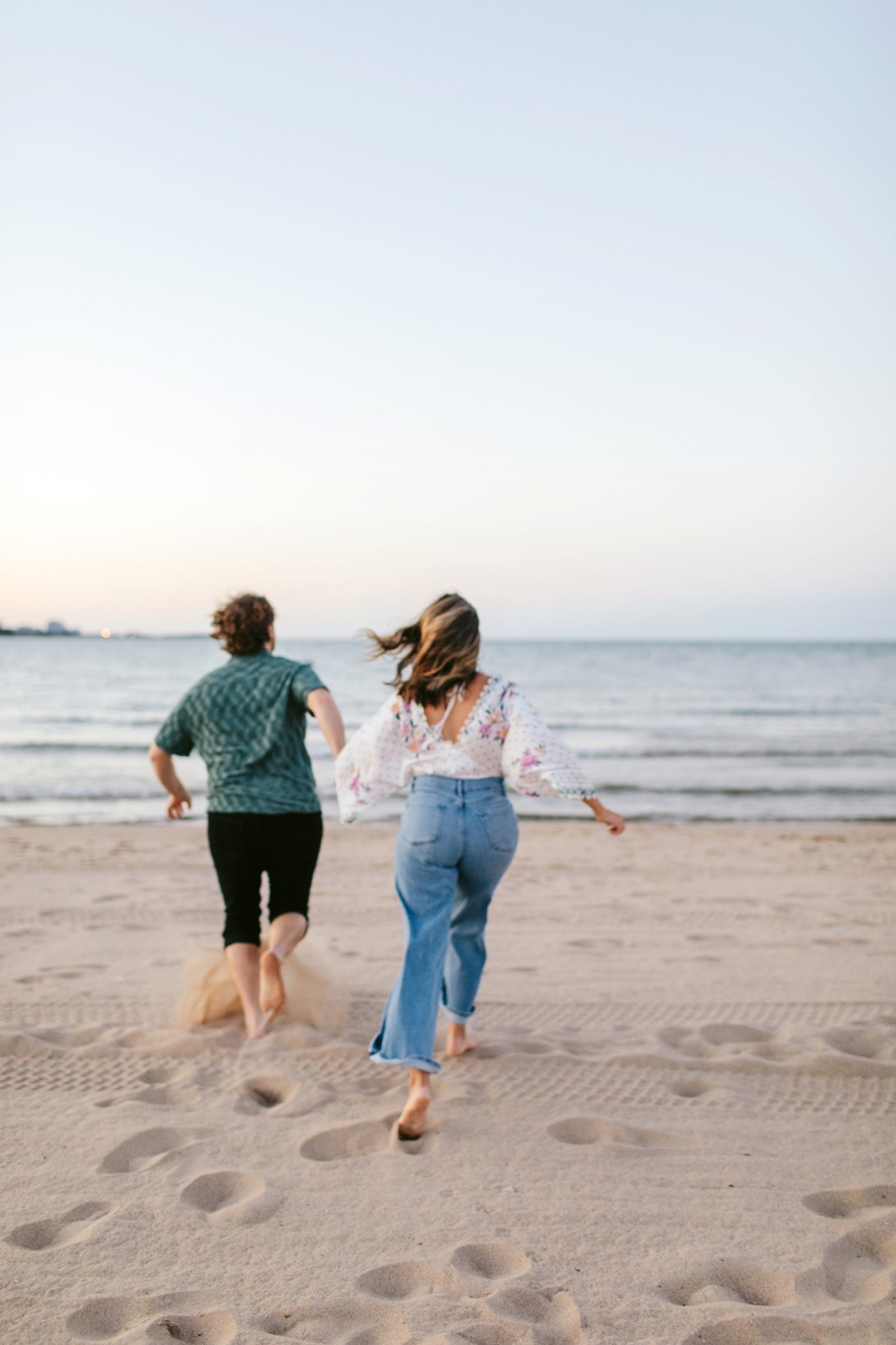 lake michigan engagement photos
