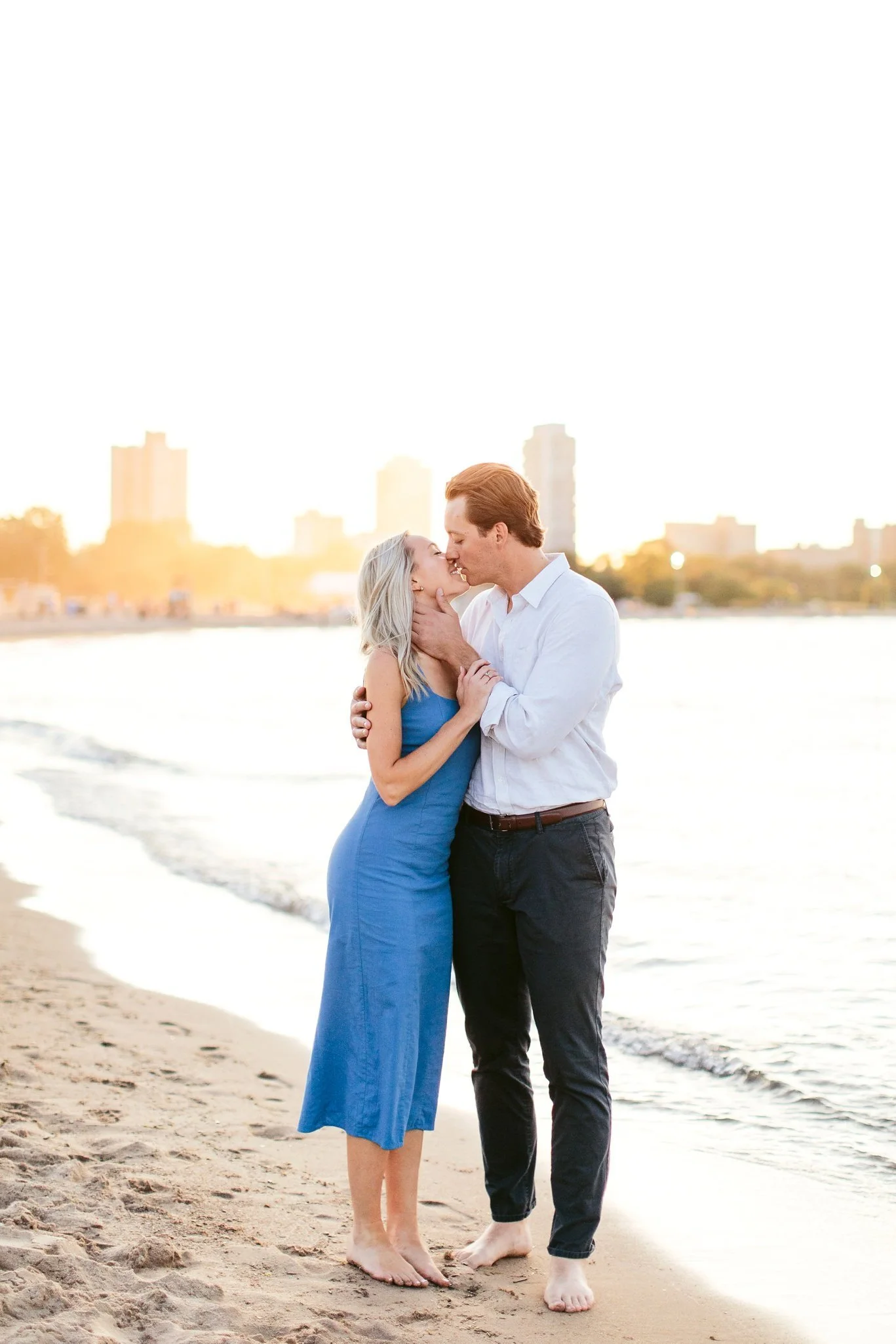 lake michigan engagement session