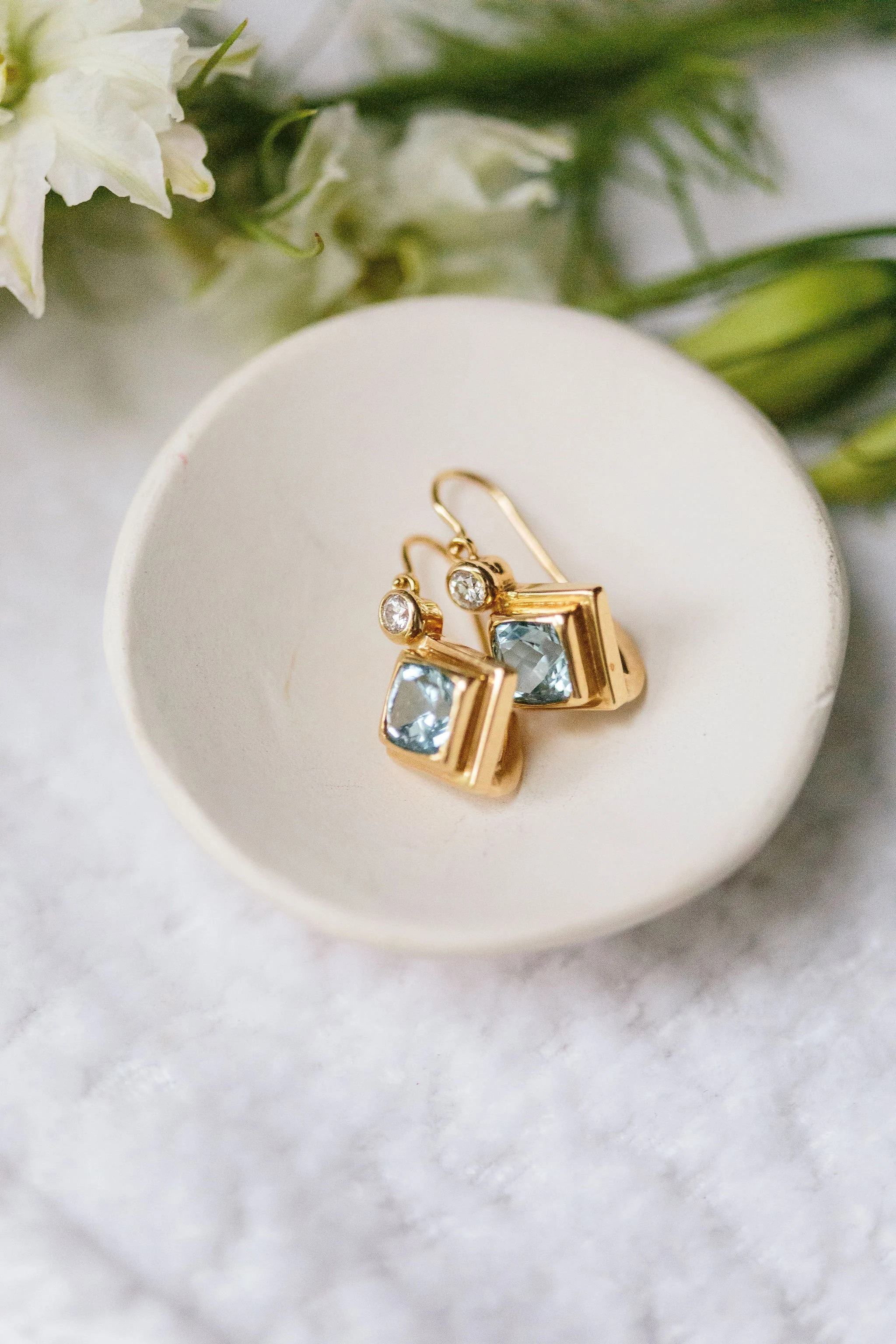 blue earrings wedding inspiration