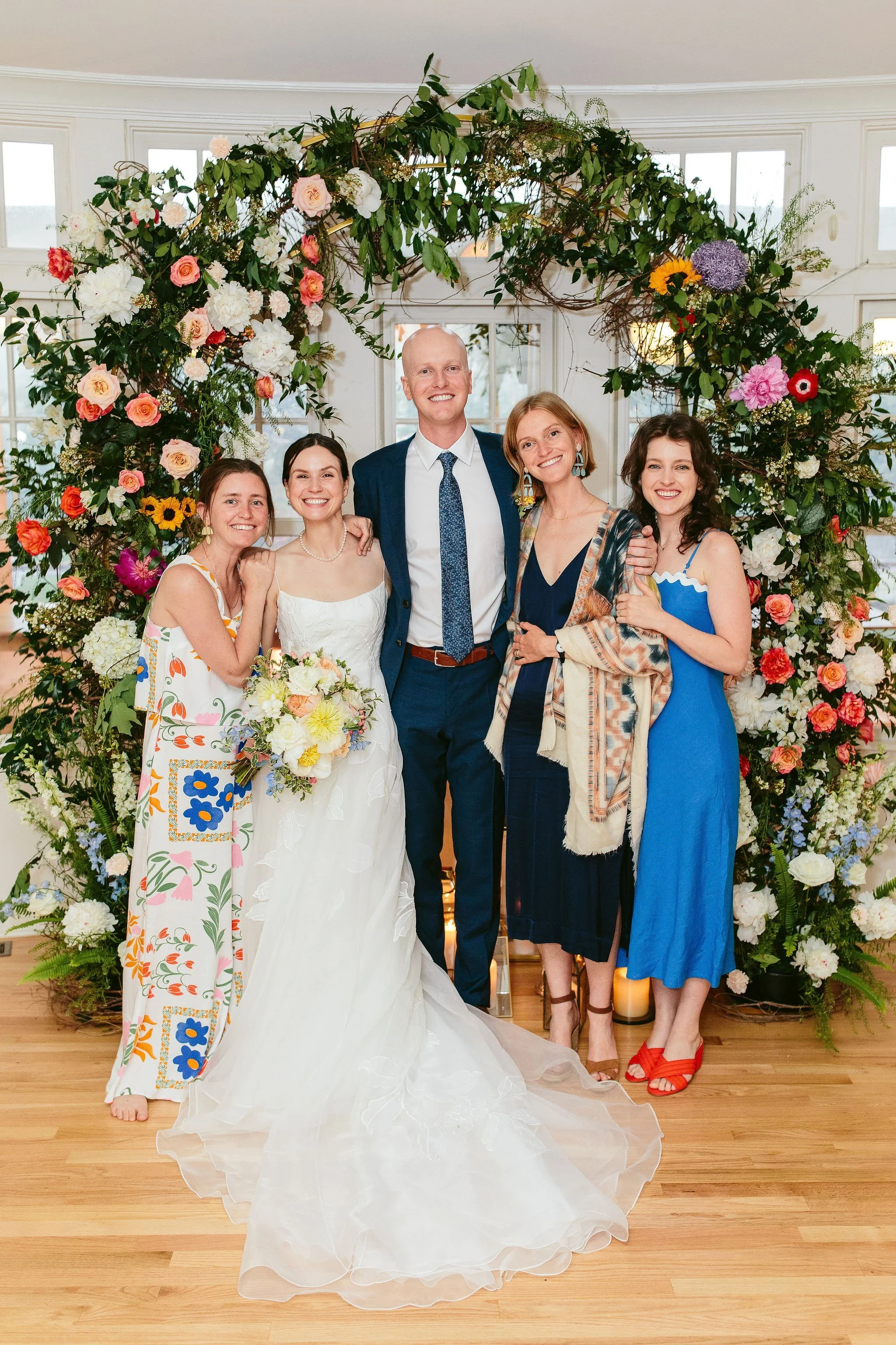 family formals at backyard wedding
