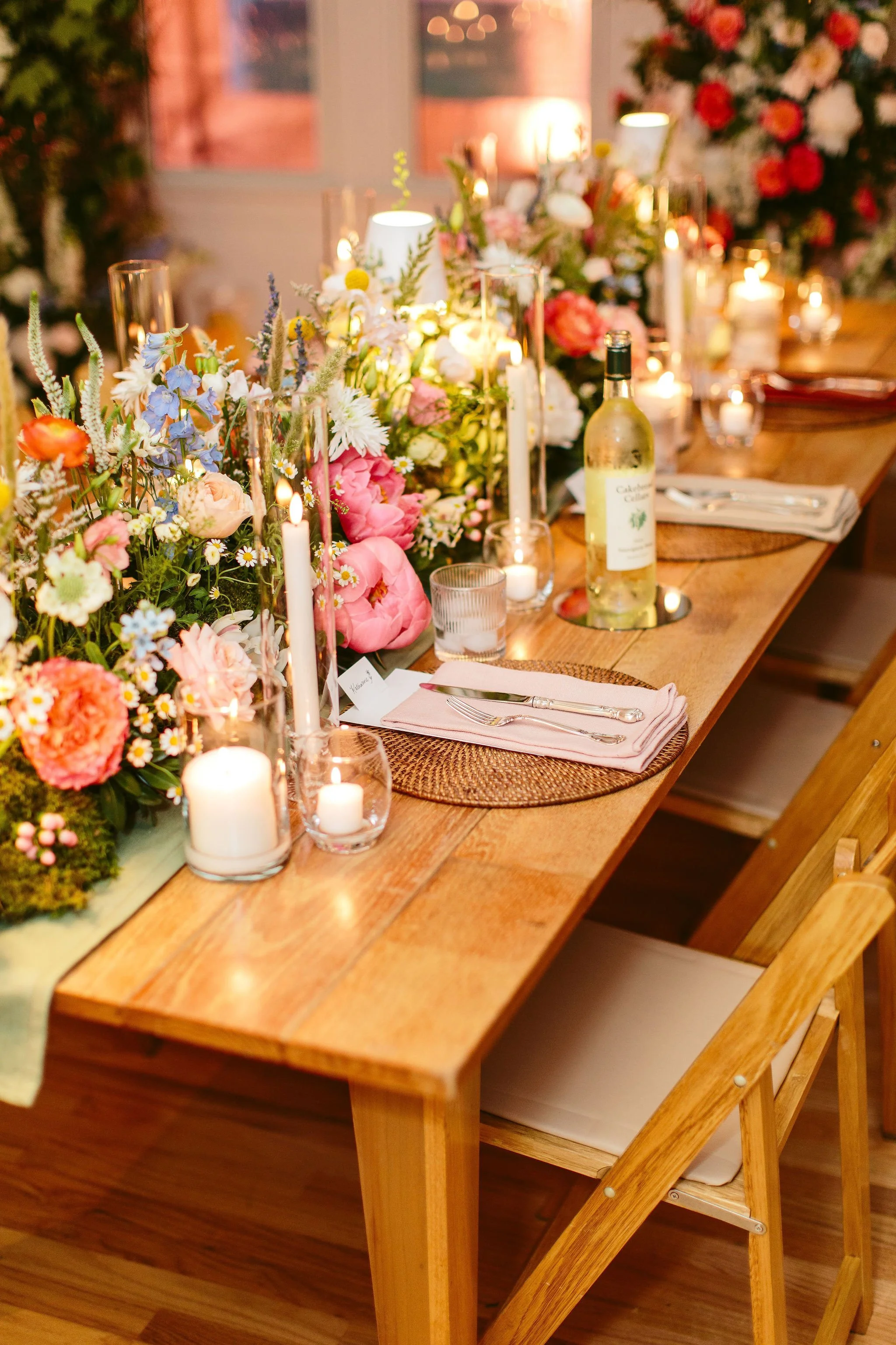 pink floral at intimate wedding inspo