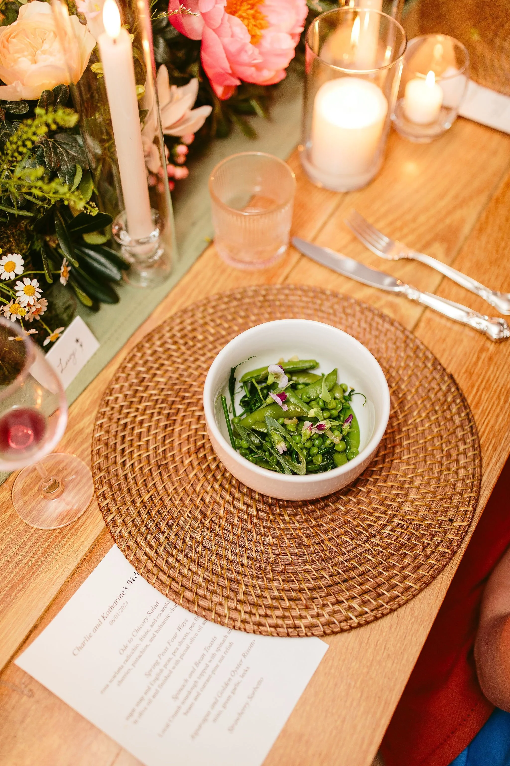 salad course at wedding