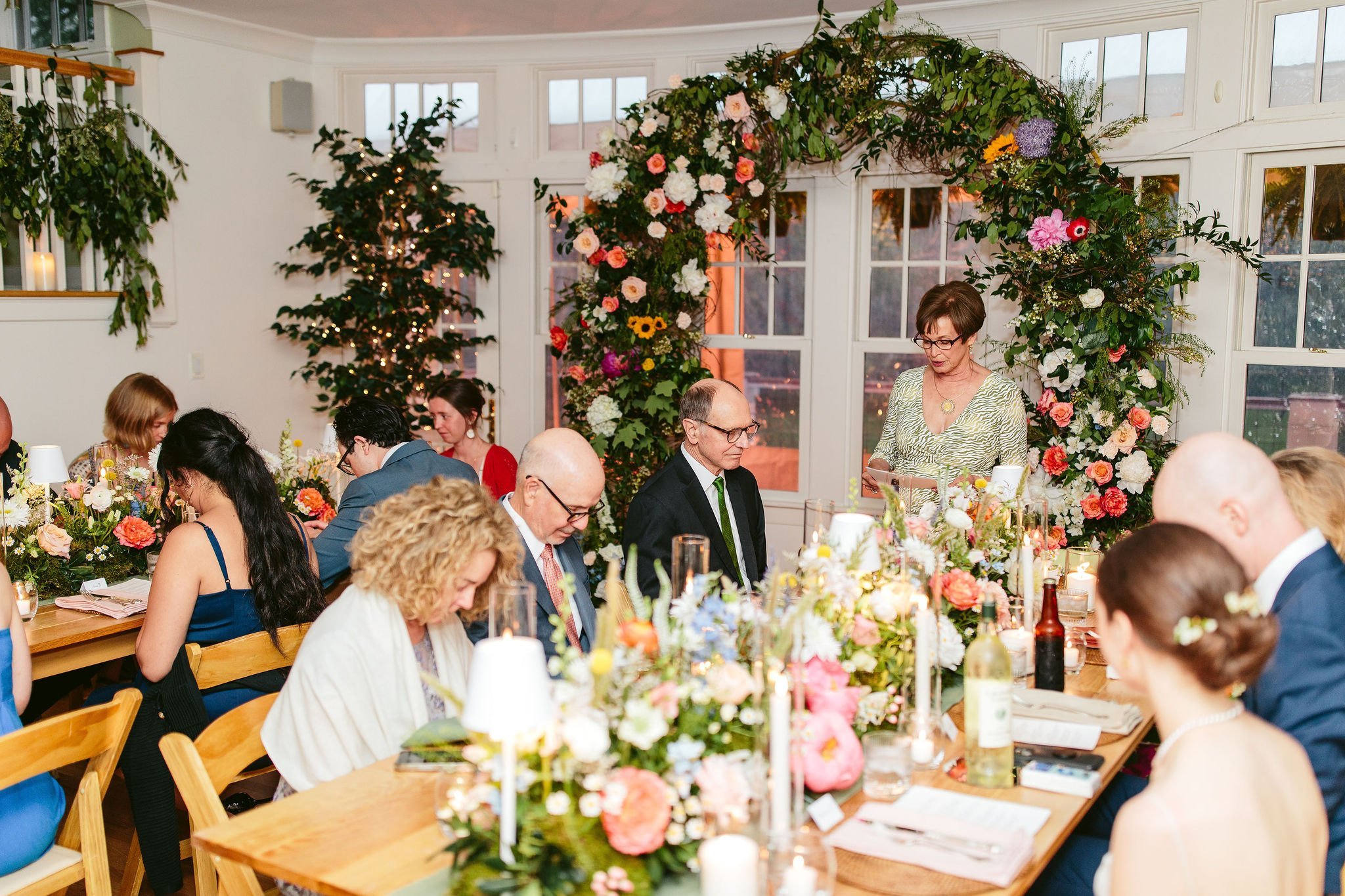reception at at-home wedding northfield il
