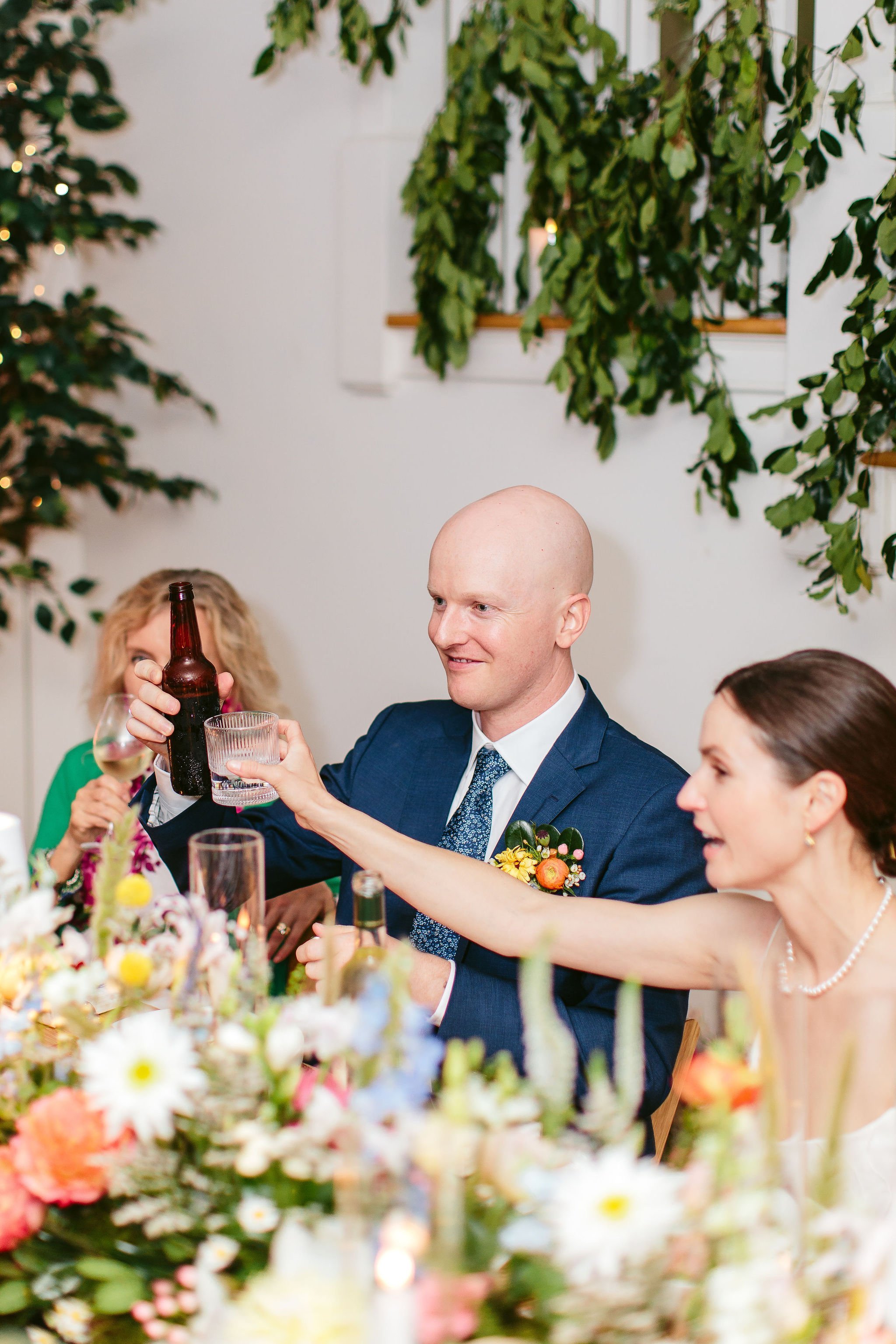 reception at chicago backyard wedding