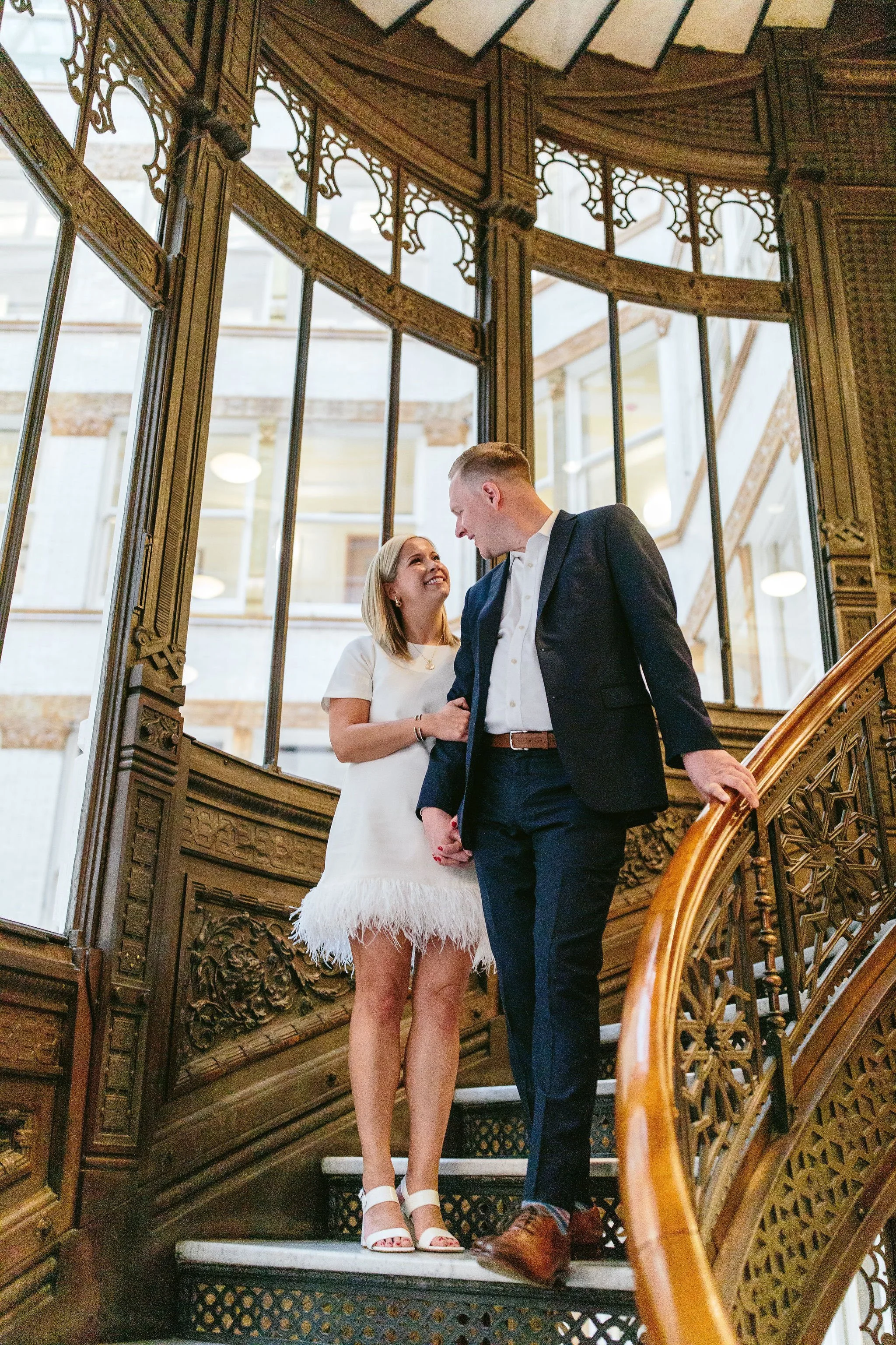 engagement session at the rookery in chicago