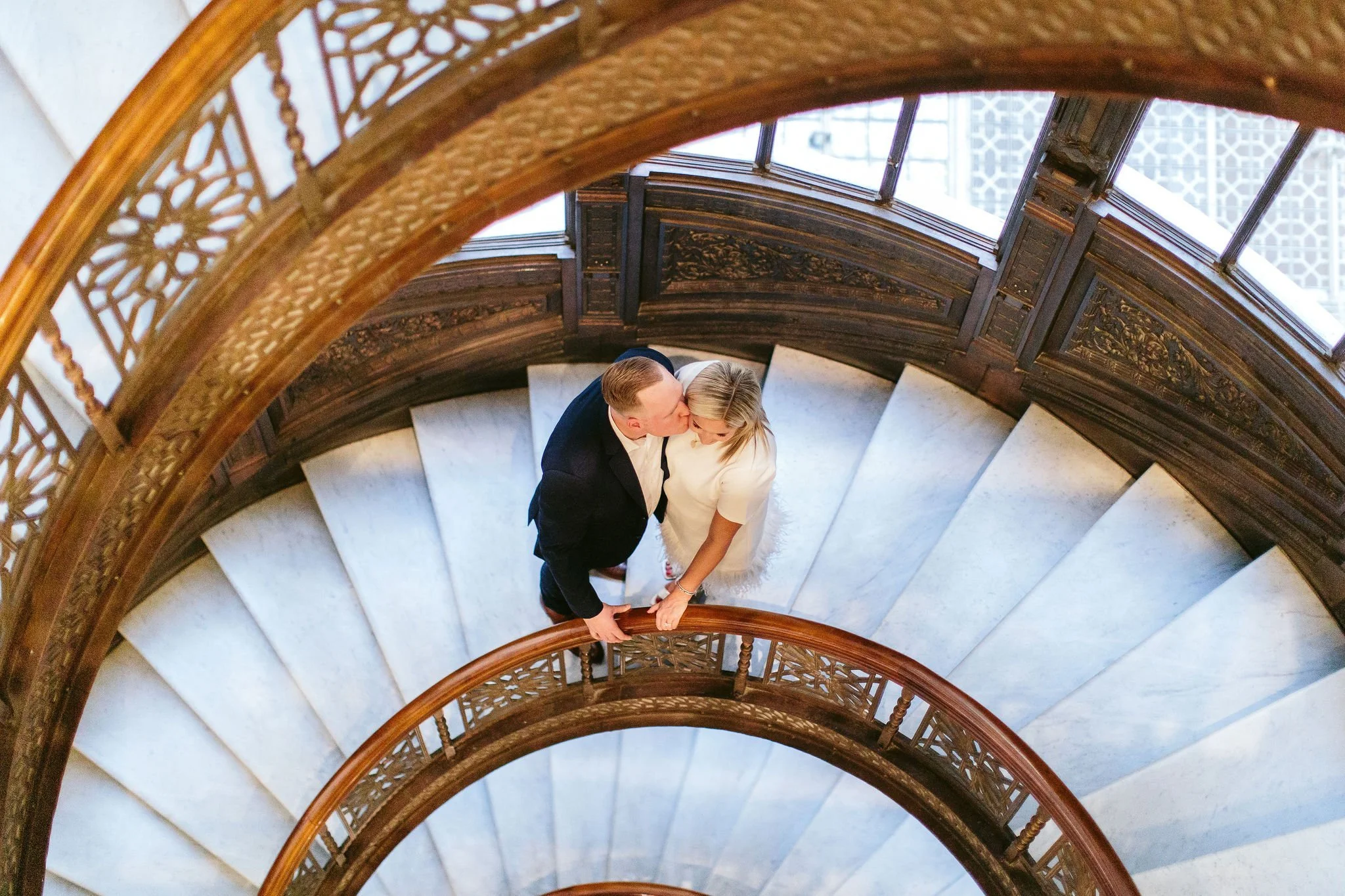 engagement session on the rookery stairs