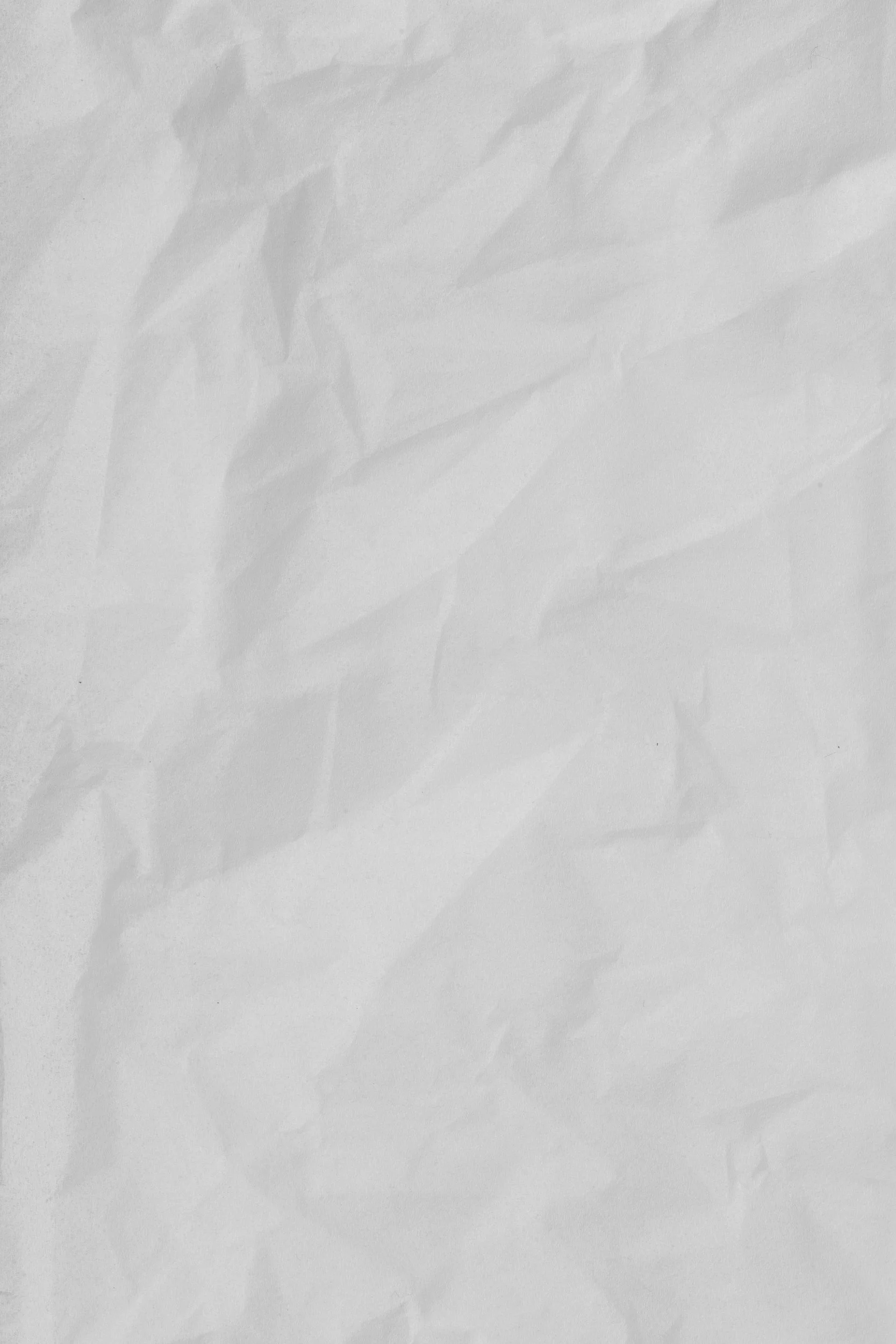 a crumpled piece of white paper.