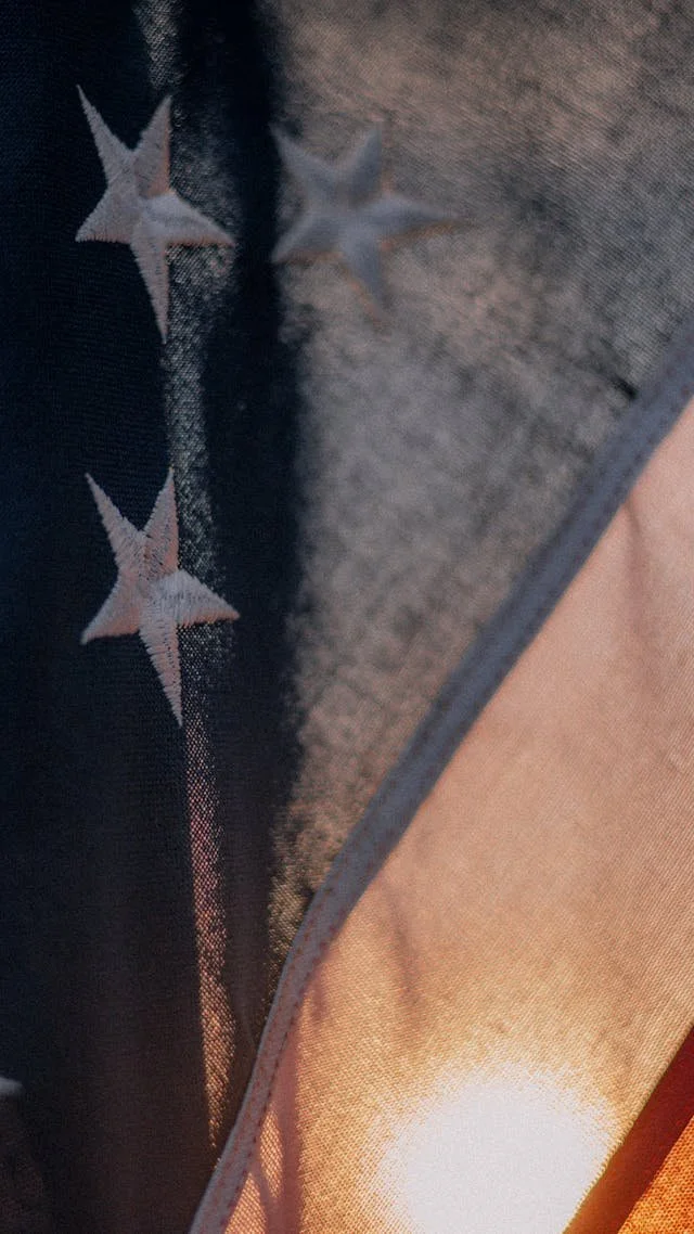 upclose photo of the american flag