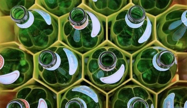 green bottles in a crate