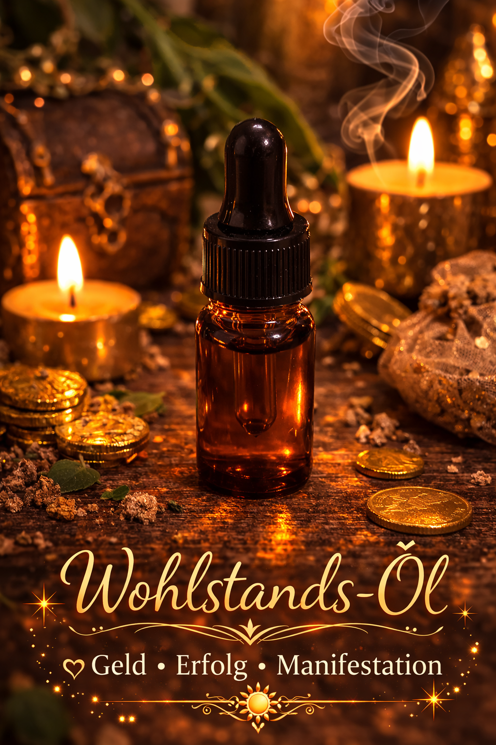 Wohlstand Ritualöl 10 ml – Geld & Erfolg Ritualöl | Manifestations Öl | Vollmond aufgeladen