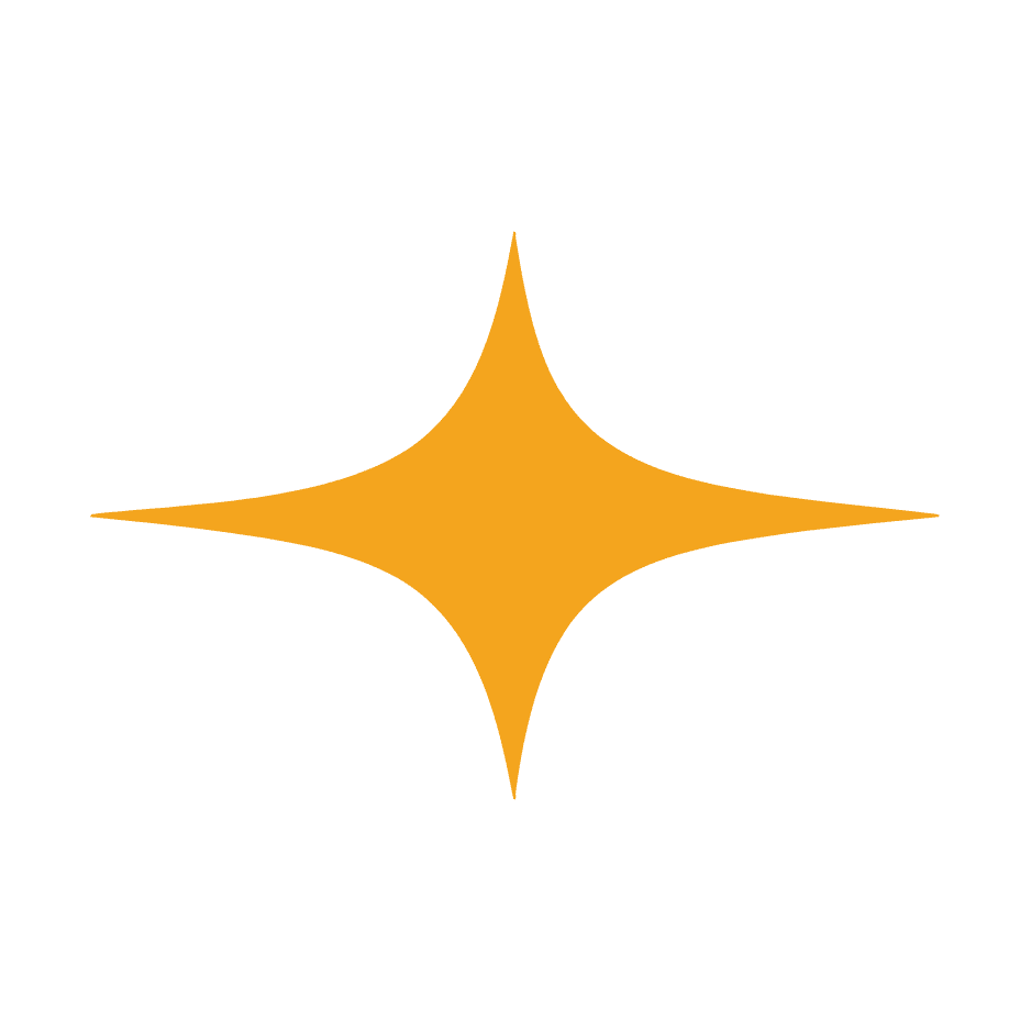 warm yellow 4 point art deco star
