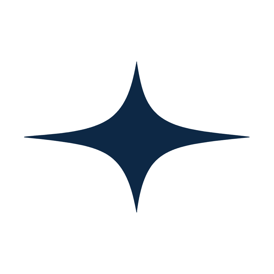Navy blue 4 point art deco star