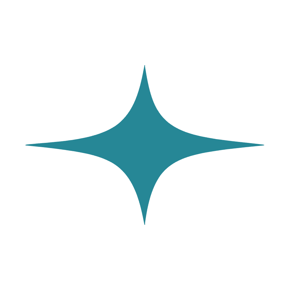 Blue 4 point art deco star