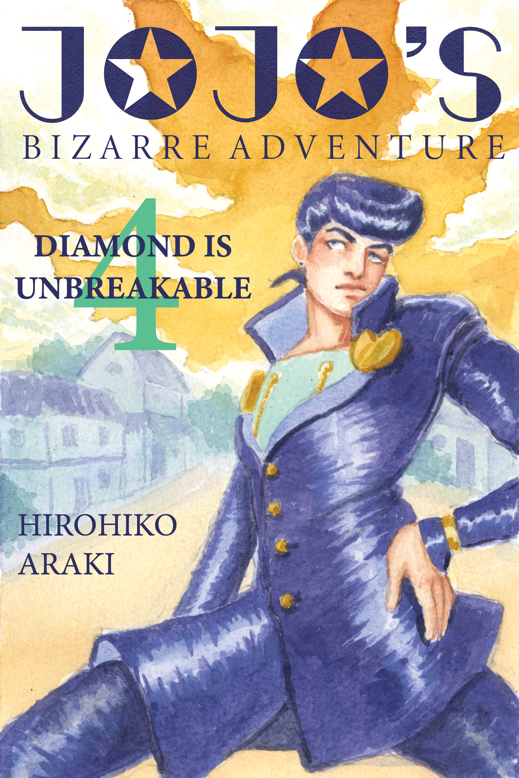 Diamond is Unbreakable fan-made book cover design (2025) - Watercolor & digital typesetting/formatting