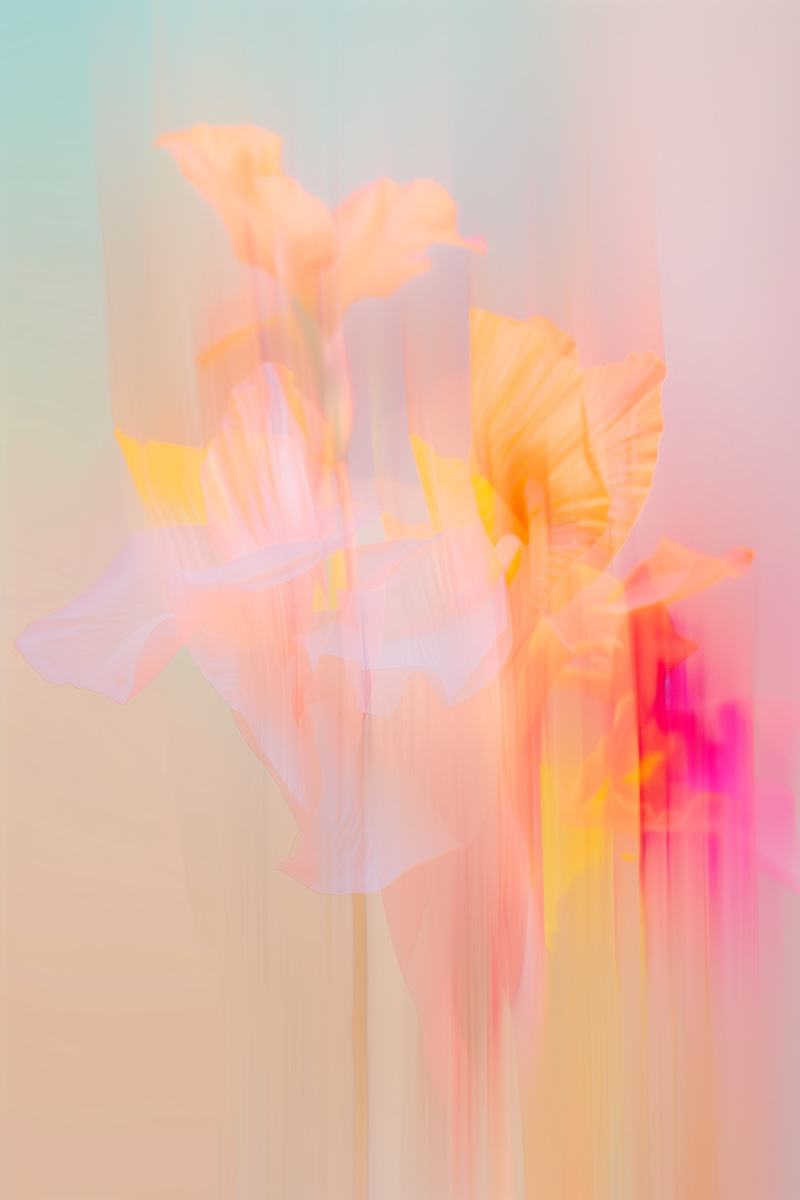 Soft flowing landscape of pastel pink, orange, and blue tones resembling a dreamlike horizon and creative journey.