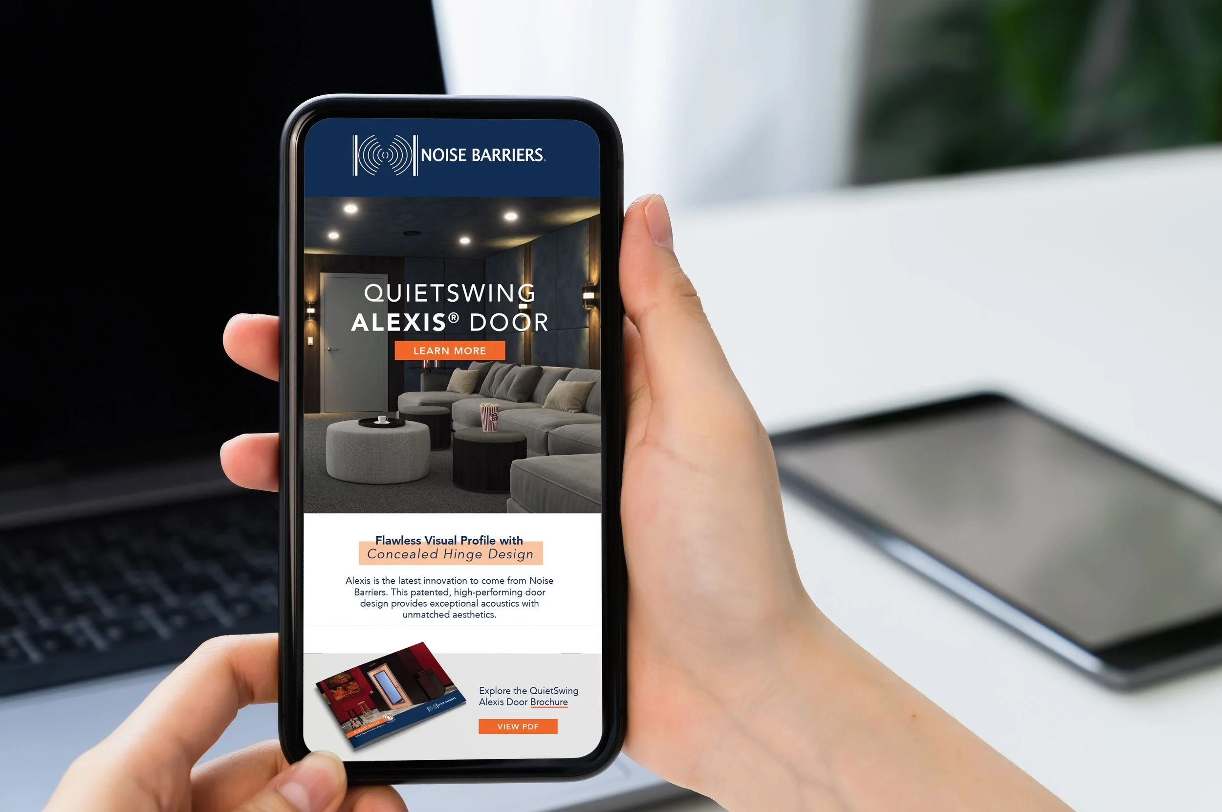 QuietSwing Alexis Door  Product Campaign