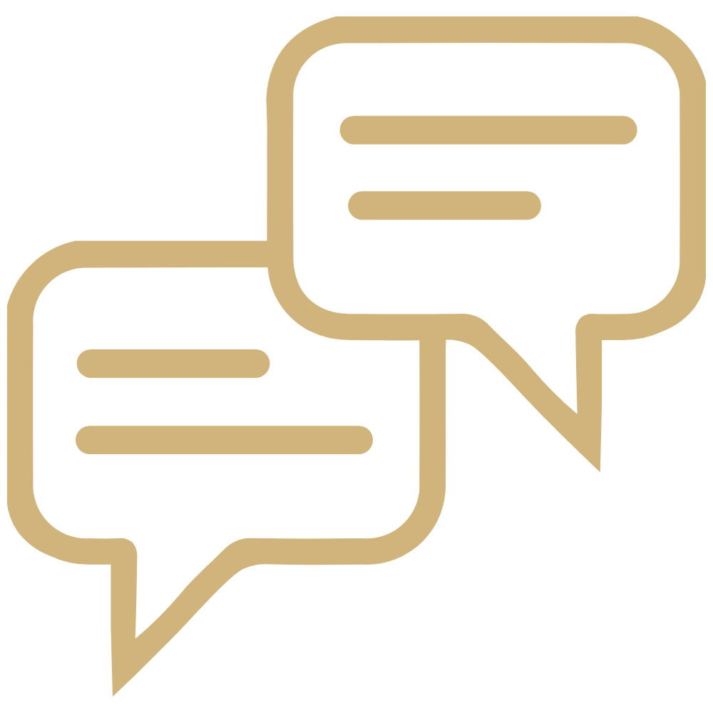 Icon of two speech bubbles representing same-day response
