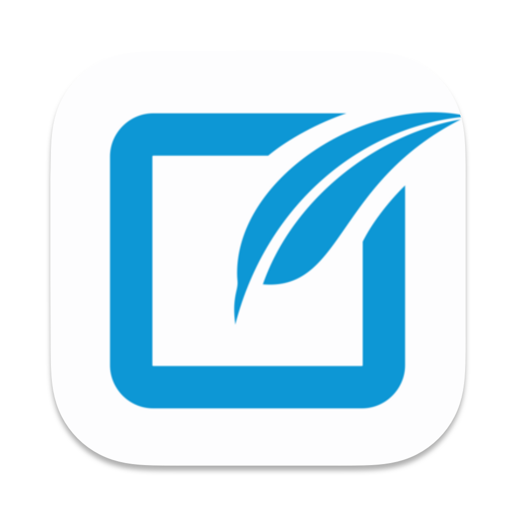Sessions Health logo. A blue rounded square with a blue feather going through the top right corner.