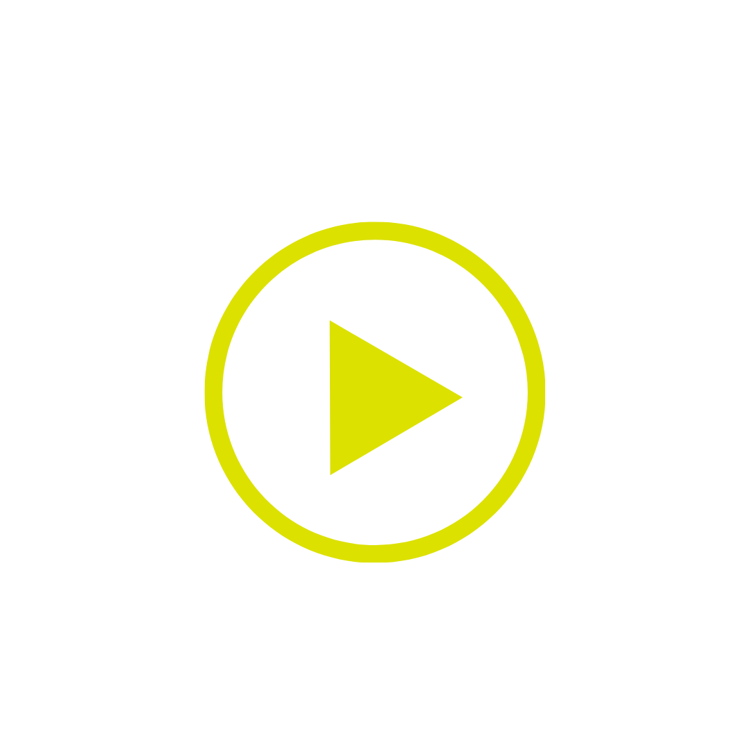 Black circular icon with a yellow border and a yellow play button in the center, indicating multimedia or video playback.