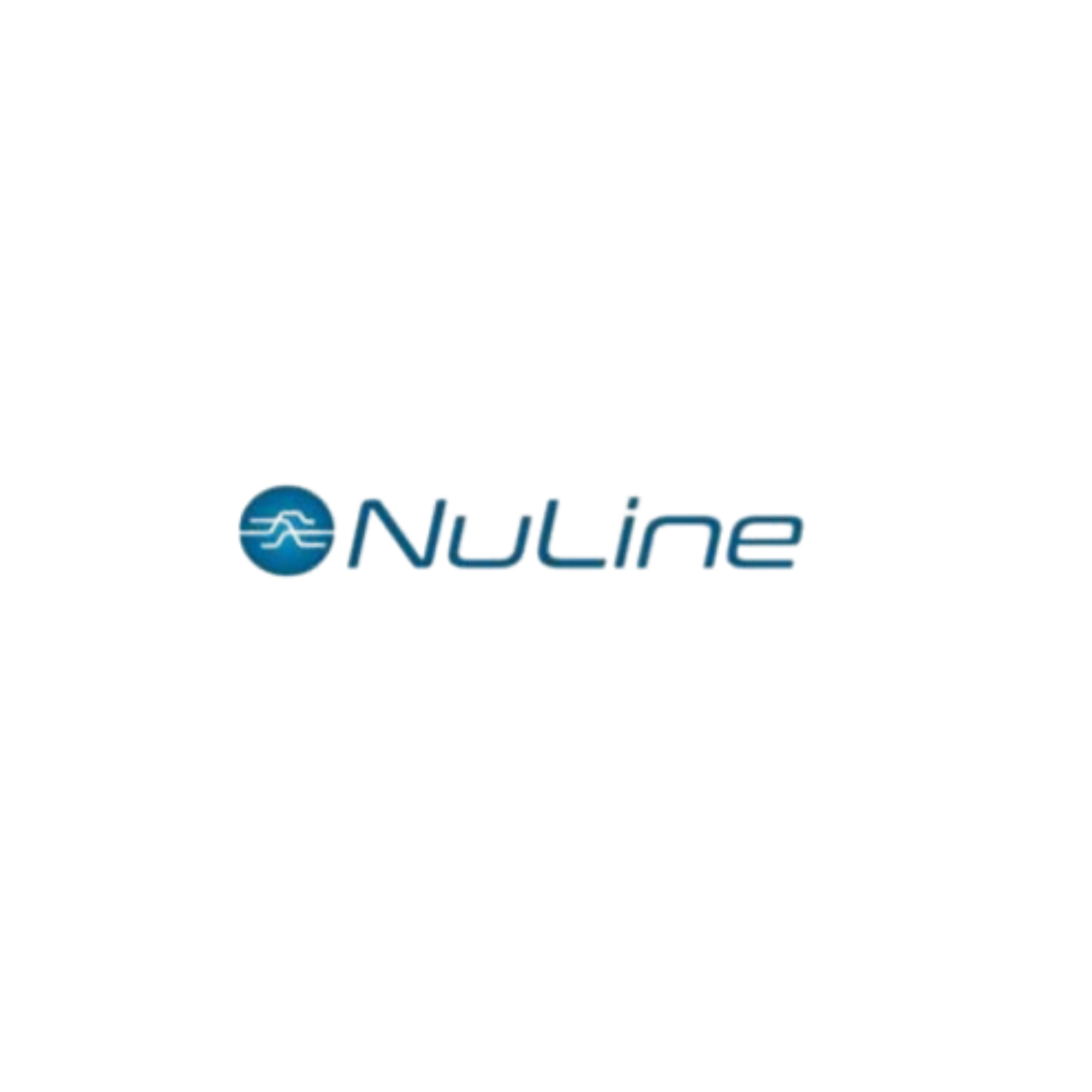 Close-up of a neon sign that says 'NULINE' with a blue globe logo to the left.