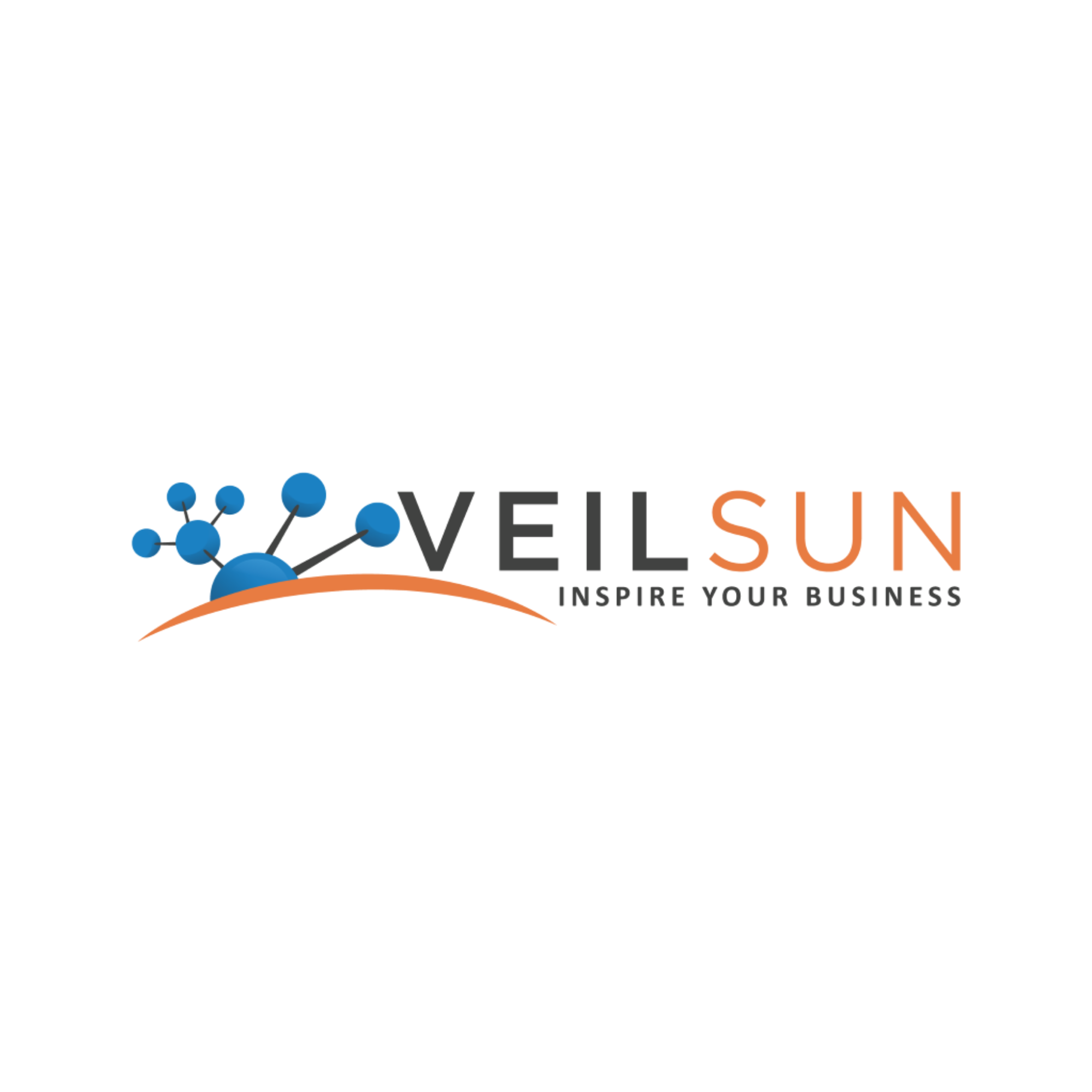 The logo of Veil Sun, featuring molecular structures, with the tagline "Inspire Your Business".