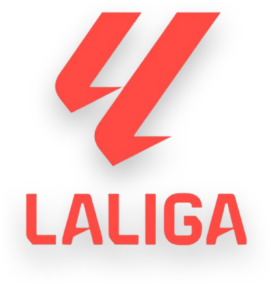 Logo de La Liga avec un éclair rouge au-dessus du texte 'LALIGA'.
