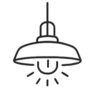 Geometric drawing of an outline square with sections divided by vertical, horizontal, and circle lines.