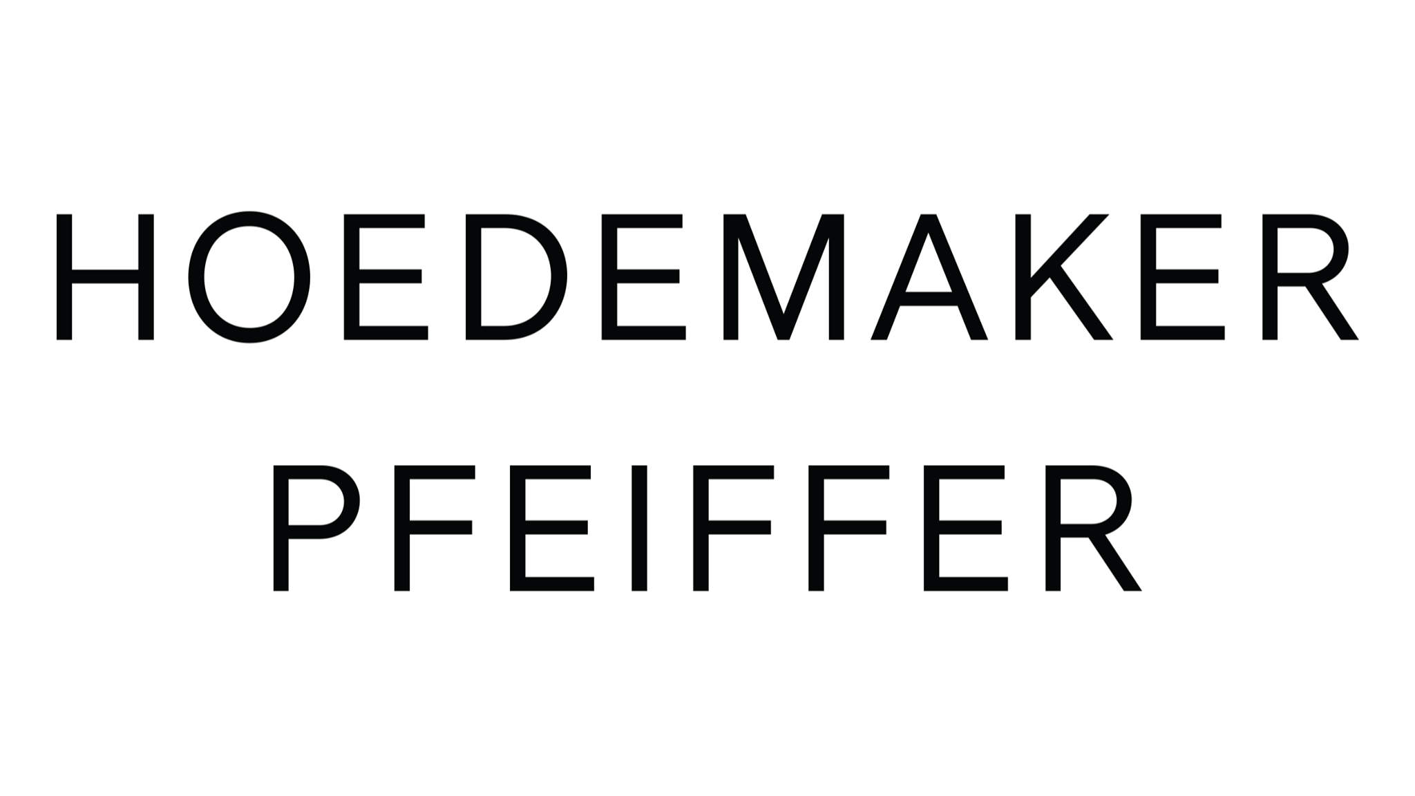 Hoedmaker Pfeiffer logo, black text on white background.