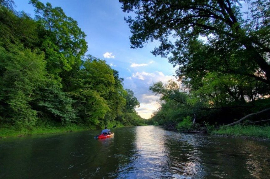Kayaking on Galena River