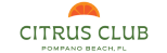 Logo of Citrus Club with an orange sun rising behind the text 'CITRUS CLUB' and 'PALM BEACH, FL' underneath.