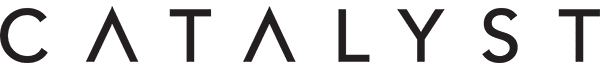 The word 'CATALYST' with stylized letter A's resembling triangles.